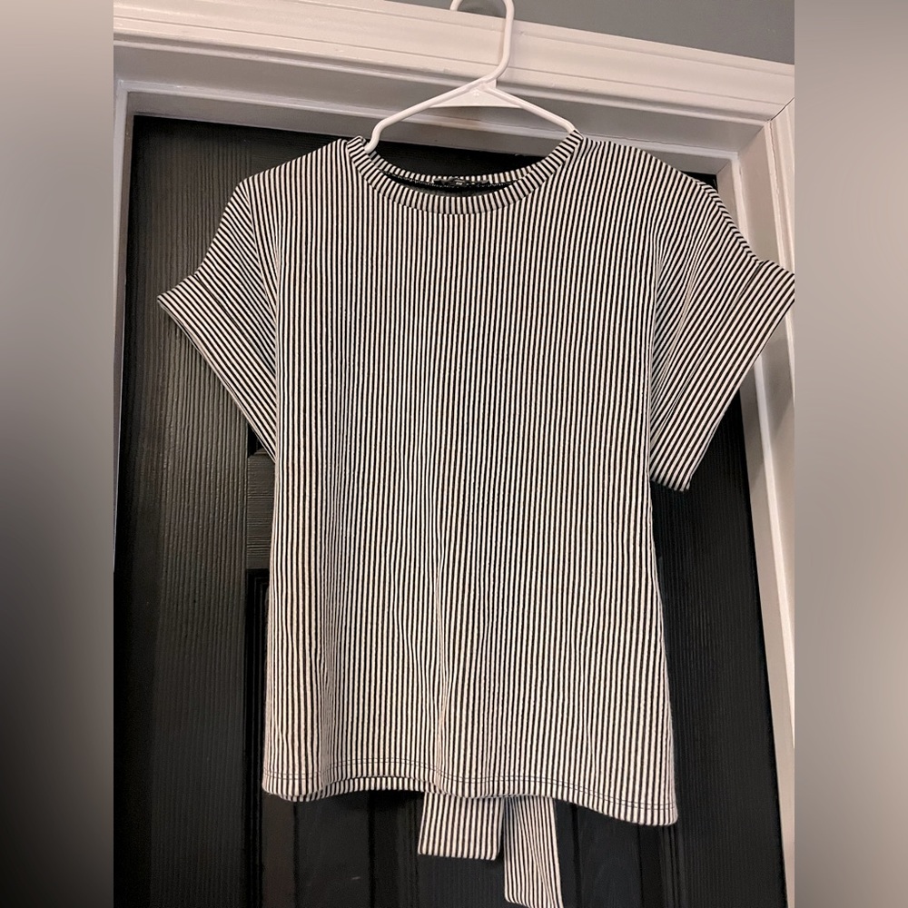 Express Black and White Sailor Top Shirt - SZ XXS